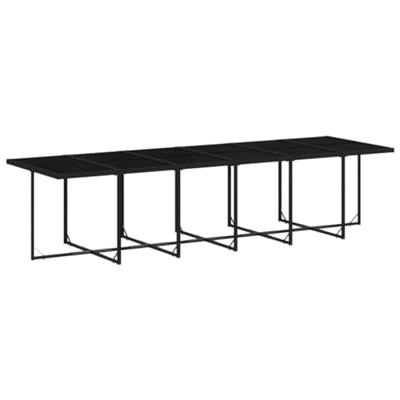 17-delige Tuinset met kussens poly rattan zwart