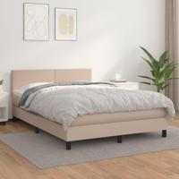 Boxspring met matras kunstleer cappuccinokleurig 140x200 cm - thumbnail