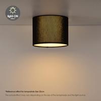Corduroy Plafondlamp - Cilinder - Black - Scandinavische stijl - ø22 x 17 cm - E27 Fitting - Geschikt voor Woonkamers en slaapkamers - thumbnail