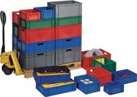 LA-KA-PE Transportstapelbak | L400xB300xH320mm | grijs PP handgreepopening | zijwanden gesloten | 1 stuk - TK400/320-0 GRAU TK400/320-0 GRAU - thumbnail