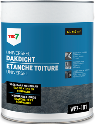 Tec7 wp7-101 universeel dakdicht emmer 4l - 602470000 Tec7 wp7-101 universeel dakdicht emmer 4l - 602470000