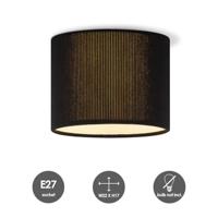Corduroy Plafondlamp - Cilinder - Black - Scandinavische stijl - ø22 x 17 cm - E27 Fitting - Geschikt voor Woonkamers en slaapkamers - thumbnail