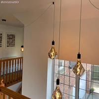 Plafondkap 2 uitgangen zwart rond 12 cm - thumbnail