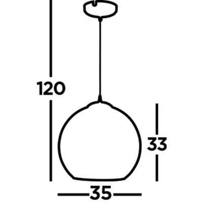 Searchlight HanglampBalls Ø 35cm chroom met smoke glas - 1635SM