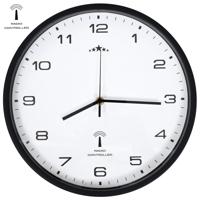 VidaXL Wandklok met quartz uurwerk radiogestuurd 31 cm wit en zwart - thumbnail