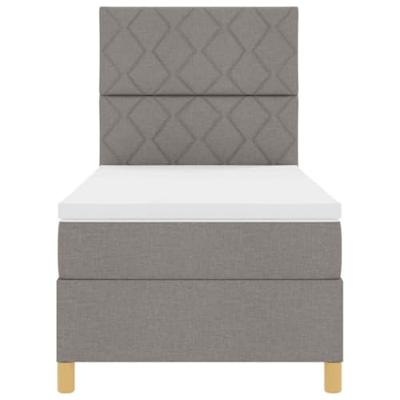 Boxspring bed met hoofdeinde Taupe 100 x 200 cm Stof