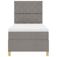 Boxspring bed met hoofdeinde Taupe 100 x 200 cm Stof - thumbnail