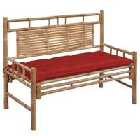 VidaXL Tuinbank met kussen 120 cm bamboe - thumbnail