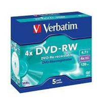 Verbatim 43285 DVD-RW disc 4.7 GB 5 stuk(s) Jewelcase Herschrijfbaar - thumbnail