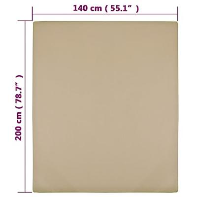 Hoeslaken jersey 140x200 cm katoen taupe Hoeslaken jersey 140x200 cm katoen taupe