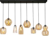 Masterlight 8-lichts hanglampQuinto 8 zwart met amber glas - 2261-05-130-25-8-14 - thumbnail
