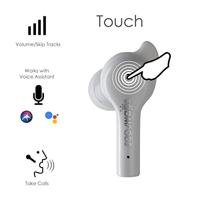 Boompods Bassline GO In Ear oordopjes Bluetooth Wit Headset, Volumeregeling, Bestand tegen zweet, Touchbesturing - thumbnail