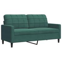 3-delige Loungeset met kussens en bolsters fluweel donkergroen - thumbnail