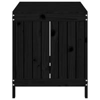 Tuinbox 121x55x64 cm massief grenenhout zwart - thumbnail