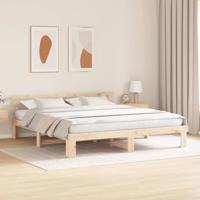 Bedframe met hoofdeinde Naturel 200 x 200 cm Massief grenenhout - thumbnail