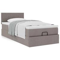 Ottoman bed met matras 90x190cm stof taupe - thumbnail