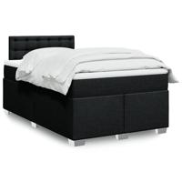 Boxspring met matras stof zwart 120x200 cm - thumbnail