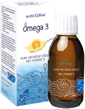 Arctic Blue Omega 3 pure visolie met vitamine D 150 Milliliter