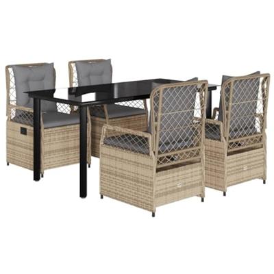 5-delige Tuinset met kussens poly rattan beige 5-delige Tuinset met kussens poly rattan beige