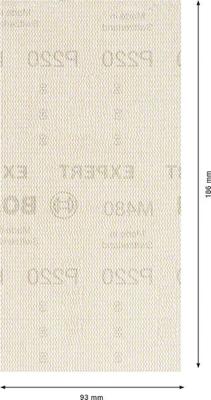 Bosch Accessories EXPERT M480 2608900748 Schuurnet voor vlakschuurmachine Ongeperforeerd Korrelgrootte (num) 220 (l x b) 186 mm x 93 mm 10 stuk(s)