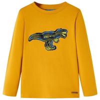 Kindershirt met lange mouwen 104 okerkleurig - thumbnail
