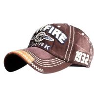Katoen geborduurd patch wasbaar verstelbare Baseballpet (bruin) - thumbnail