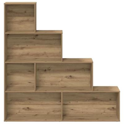 Boekenkast 157x24x160 cm bewerkt hout artisanaal eikenkleur