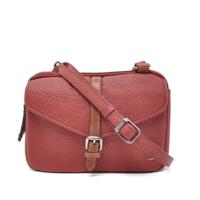 CHAMONIX  2 vaks dames schoudertas met klep rood - thumbnail