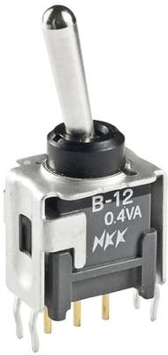NKK Switches B13AB Tuimelschakelaar 28 V/DC 0.1 A 1x aan/uit/aan Continu/0/continu 1 stuk(s)