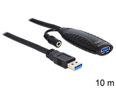Delock USB-kabel USB 3.0 USB-A stekker, USB-A bus 10.00 m Zwart 83415 Delock USB-kabel USB 3.0 USB-A stekker, USB-A bus 10.00 m Zwart 83415