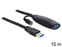 Delock USB-kabel USB 3.0 USB-A stekker, USB-A bus 10.00 m Zwart 83415 - thumbnail