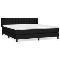 Boxspring met matras stof zwart 160x200 cm - thumbnail
