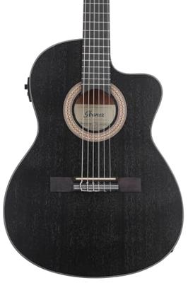 Ibanez GA5MHTCE Weathered Black Open Pore elektrisch-akoestische klassieke gitaar