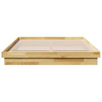 Bedframe zonder matras 135x190 cm massief hout eiken - thumbnail