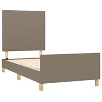 Bedframe zonder matras 90x200 cm stof taupe - thumbnail