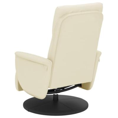 Fauteuil verstelbaar met voetensteun kunstleer crmekleurig - thumbnail