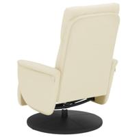 Fauteuil verstelbaar met voetensteun kunstleer crmekleurig - thumbnail