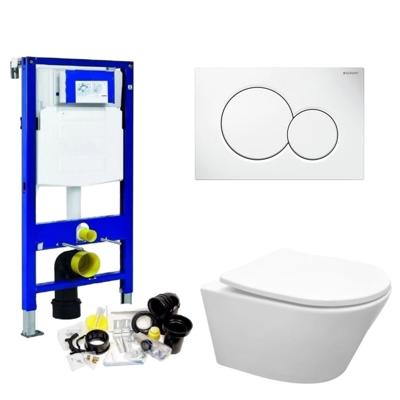 Geberit UP320 Toiletset 42 Aqua Splash Rimless MAT wit Met bril en Drukplaat