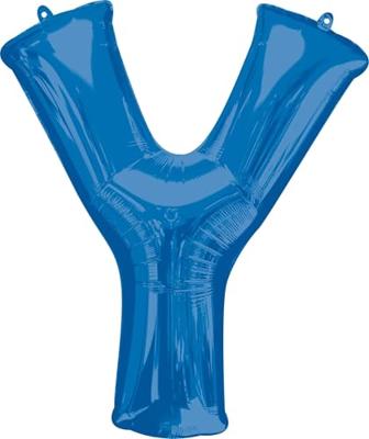 Folieballon Blauwe Letter &apos;Y&apos; - Groot