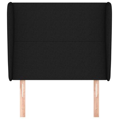 Hoofdbord met randen 103x23x118/128 cm stof zwart