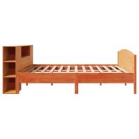 Bed met boekenkast zonder matras grenenhout wasbruin 180x200 cm - thumbnail