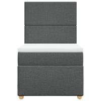 Boxspring met matras stof donkergrijs 100x200 cm - thumbnail