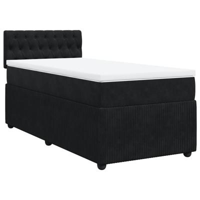 Boxspring met matras fluweel zwart 180x200 cm