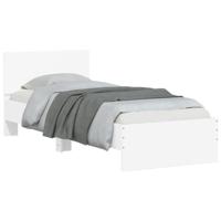 Bedframe met hoofdbord en LED-verlichting wit 90x200 cm - thumbnail