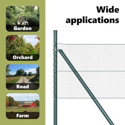 VidaXL Afrasteringspaal groen 10 x 0,8 m (13 mm gaas) staal en pvc