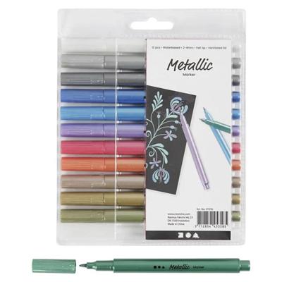 Creativ Company Https://www.cchobby.nl/metallic-marker-lijndikte-2-4-mm-metallic-kleuren-12-stuk-1-doos