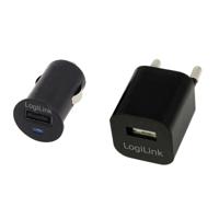 LogiLink PA0076 USB-oplader 1x USB-A Zwart Binnen, Auto - thumbnail