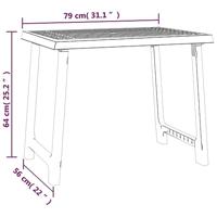 Campingtafel hout-look 79x56x64 cm PP wit - thumbnail