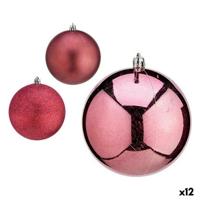 Set kerstballen Roze Plastic 10 x 11 x 10 cm (12 Stuks) - thumbnail