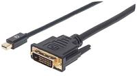 Manhattan 152150 Mini DisplayPort 1.2a naar DVI-kabel zwart - thumbnail